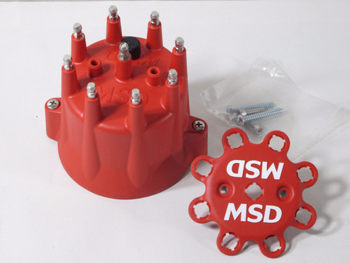 MSD 8433 Distributor Cap Clamp-Down Male/HEI Red