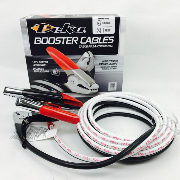 Deka East Penn 00163 Booster Jumper Cables 4 Gauge 20'