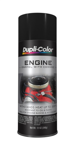 Dupli-Color DE1635 Engine Enamel Paint- Semi-Gloss Black 12oz Aerosol Can