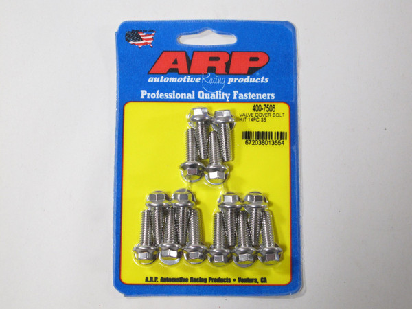 ARP 400-7508 Valve Cover Bolt Kit Stainless 1/4-20 Thread Size Set of 14