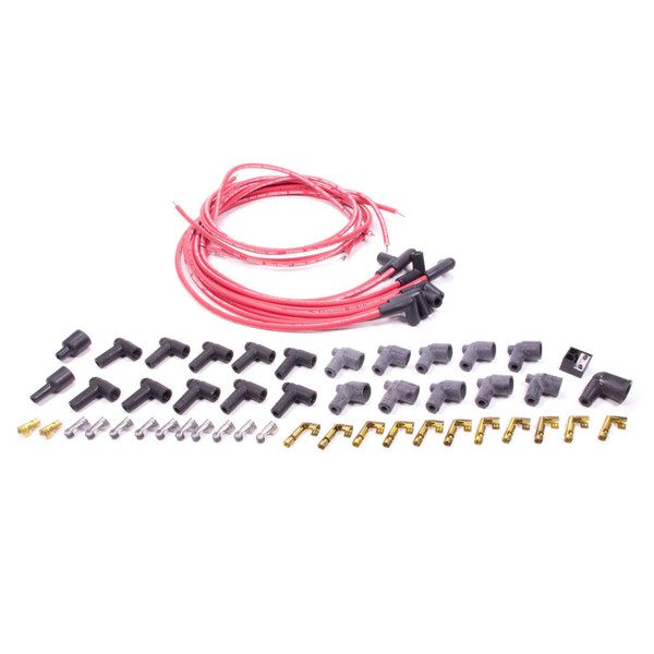 Moroso 73219 BlueMax Spiral Core Universal-Fit Ignition Wire Set Red 90°