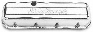 Edelbrock 4480 Engine Valve Cover Set-Signature Standard Steel Chrome