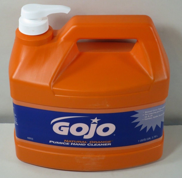 Gojo 0955 Natural Orange Pumice Pump Hand Cleaner with Aloe 1-Gal