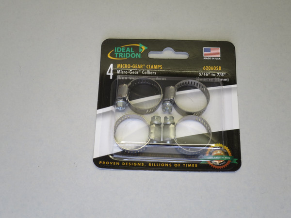 Ideal Tridon 6206058 Hy-Gear Clamps 5/16" to 7/8" Carded Four-Pack