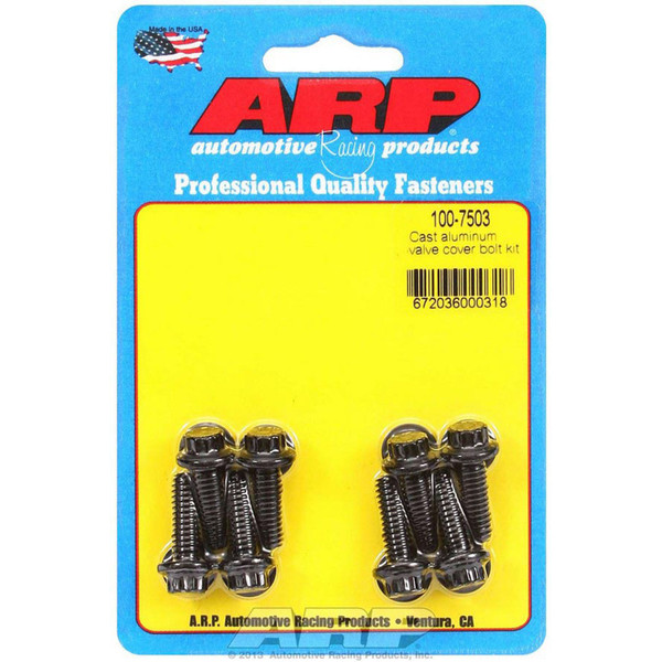ARP 100-7503 Valve Cover Bolts Chromoly Blk Oxide 12-pt 1/4-20 Dia Cast Alum.