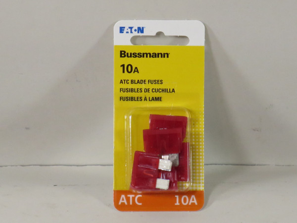 Eaton Bussmann BP/ATC-10-RP Fast Acting Blade Auto Fuse 10A 32V Red 5-Pack