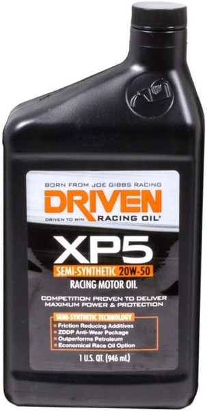 Driven 00906 XP5 20W-50 Semi-Synthetic Racing Motor Oil 1-Qt Case of 6