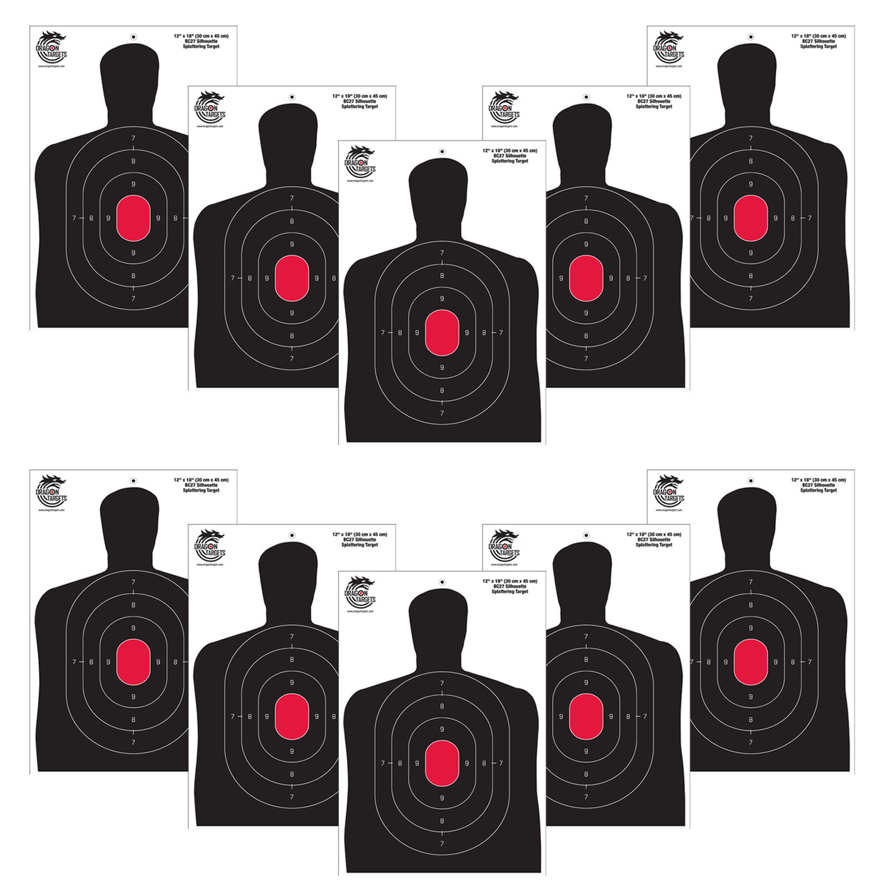 Dragon Targets 12" X 18" BC27 Silhouette Targets