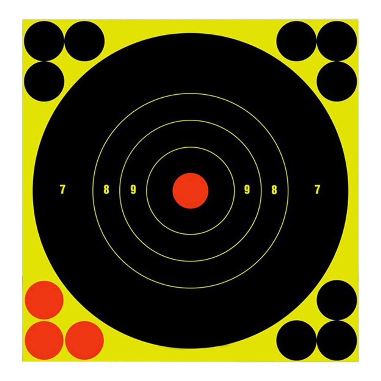 6" X 6" Reactive Bulls-Eye Splattering Targets (10 PACK) 6" X 6" Reactive Bulls-Eye Splattering Targets (10 PACK)