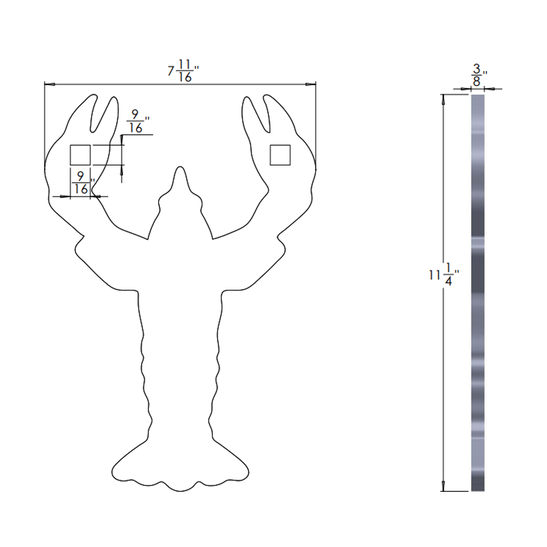 Dragon Targets Crawfish 3/8" AR500 Steel Shooting Target