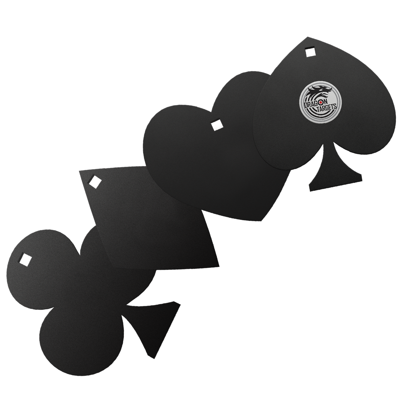 Dragon Targets Rimfire Poker Set A36 Steel Shooting Targets (Unpainted)