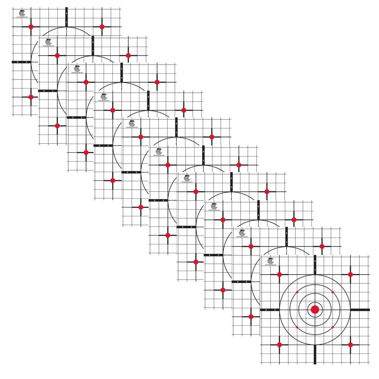 Dragon Targets 12" X 12" Sight-in Paper Targets (50 PACK)
