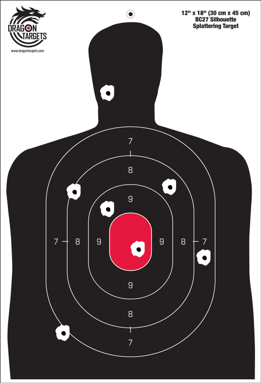 Dragon Targets 12" X 18" BC27 Silhouette Splatter Targets (50 PACK)