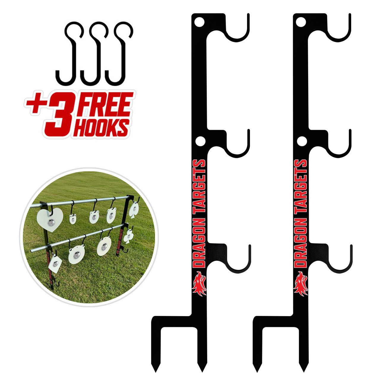 Dragon Targets AR500 Steel Stomp-N-Shoot 47" Shooting Stand Set