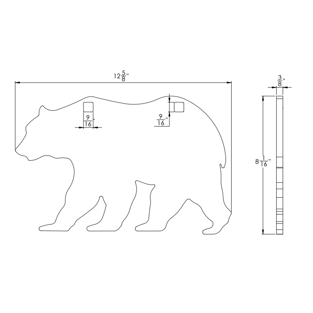 Dragon Targets Bear 3/8" AR500 Steel Shooting Target