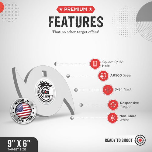 Dragon Targets Hurricane 3/8" AR500 Steel Shooting Target