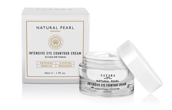 Dead-Sea Satara Natural Pearl Intensive Eye Countour Cream has a number of useful properties due to a unique combination of high concentration of and macro and micro nutrient compounds which penetrate into the skin, improve blood flow to the tissues and the supply of oxygen to the skin cells.