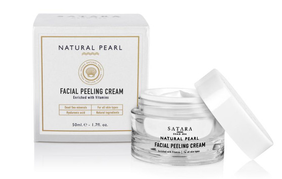 Dead-Sea Satara Natural Pearl Facial Peeling Cream is all you need in order to rejuvinate your skin. Satara Natural Peral facial Peeling Cream contains pearl powder, Dead-Sea minerals, seaweed extracts, sesame oil and jojoba oil.