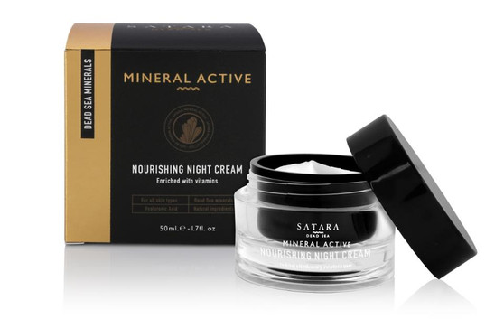 Dead-Sea Satara Mineral Active Nourishing Night Cream is all you need in order to rejuvinate your skin. Satara Mineral Active Nourishing Night Cream contains Dead-Sea minerals, Hyaluronic acid and it takes care of your skin during the night.