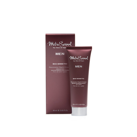 Dead-Sea SEA of SPA Metrosexual Recovery Night Cream gently effectively regenerates the skin during sleep. The Night Cream smoothes the skin, eliminates irritation and provides an anti-inflammatory effects. The SEA of SPA Metrosexual Recovery Night Cream moisturizes and nourishes the skin while providing it the original smell of men's perfume "Hermes".