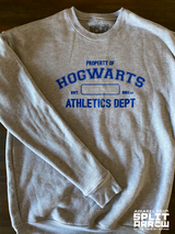 Ravenclaw Physical Education Sweatshirt, Grey Garment with blue ink