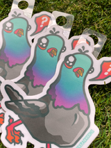 Pigeon vinyl sticker in a group