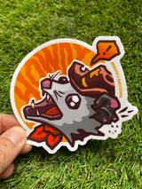 Howdy opossum vinyl sticker -  in hand