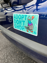 adopt don't shop birds bumper sticker - on car