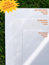 Basic papers for risograph printing. Comparing the paper choices