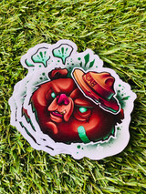 ACAB bear sticker on a grass background