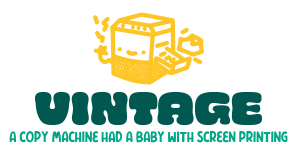 Image for riso header: vintage, A copy machine had a baby with screen printing