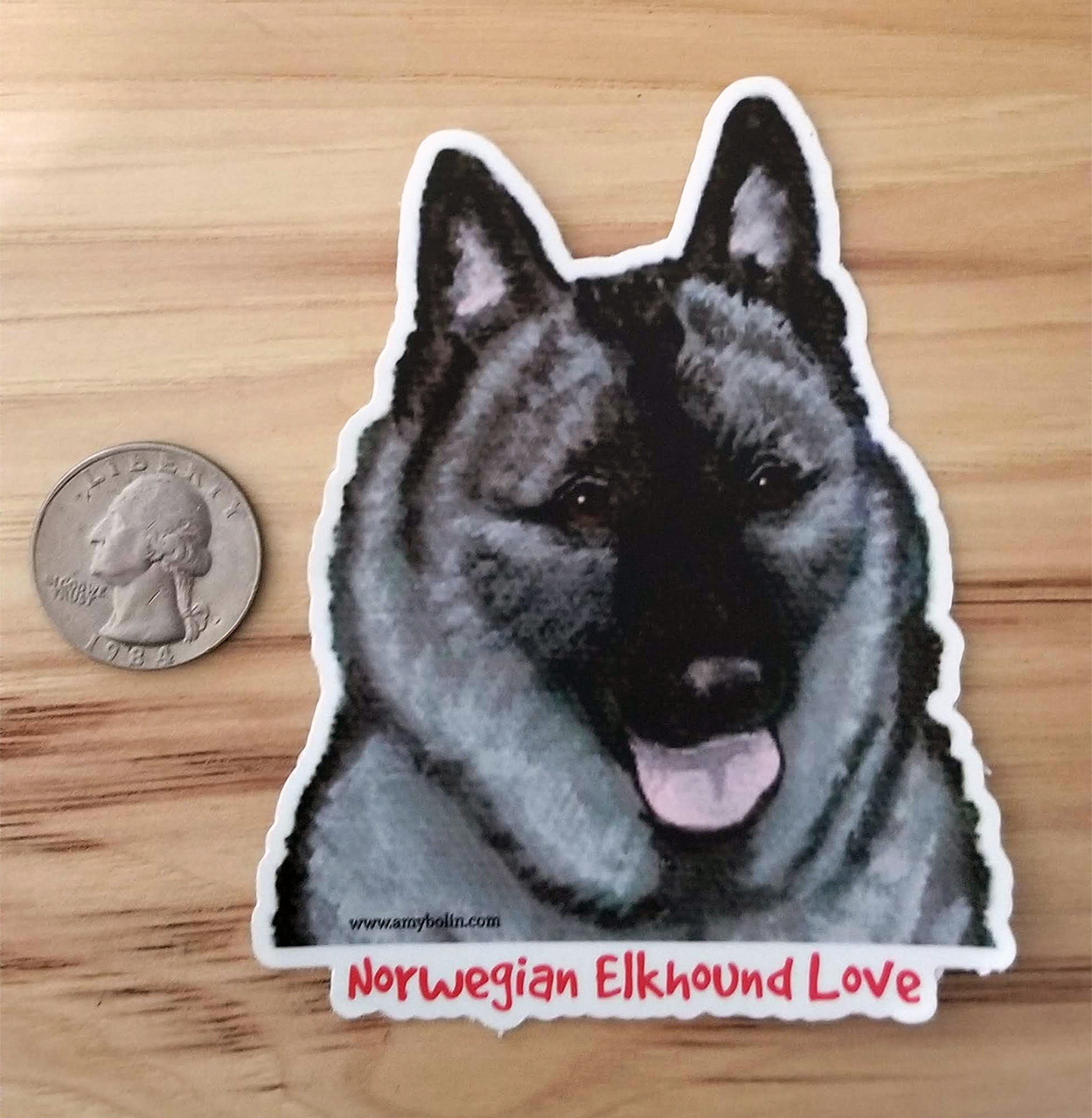 Heart Norwegian Elkhound Dog Decal Sticker Choose Pattern Size #1490