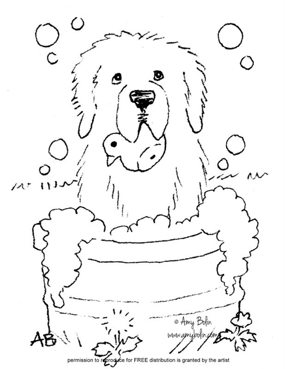 bath time coloring page