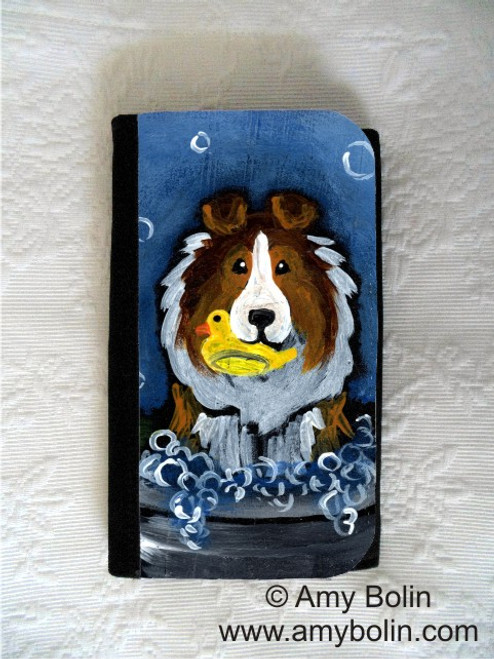 "The Wash Tub" Sable Shetland Sheepdog Large Organizer Wallet