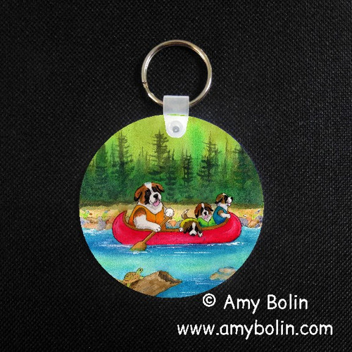 "Saints On The River" Saint Bernard Keychain