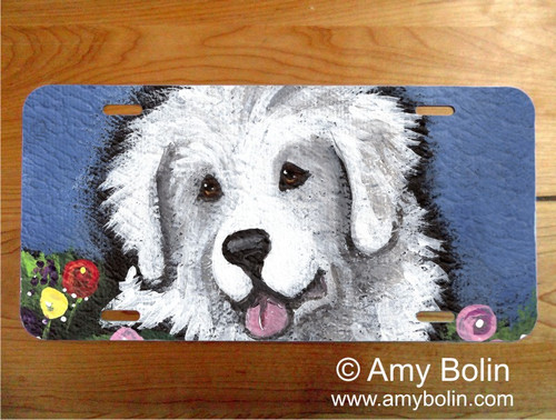 "Mom's Favorite Flower" Great Pyrenees License Plate