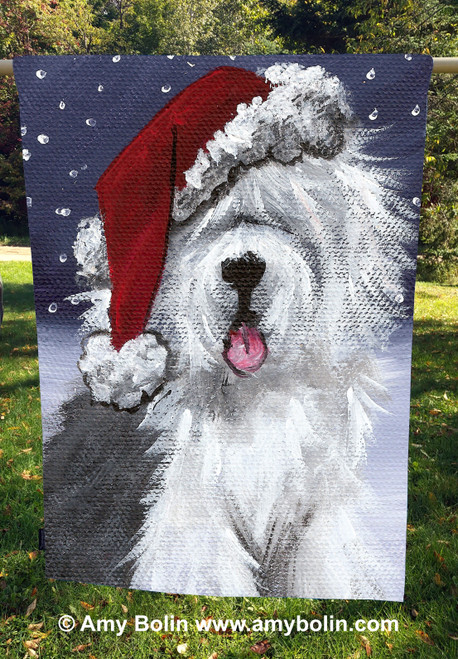 "Shaggy Claws" Old English Sheepdog House Flag