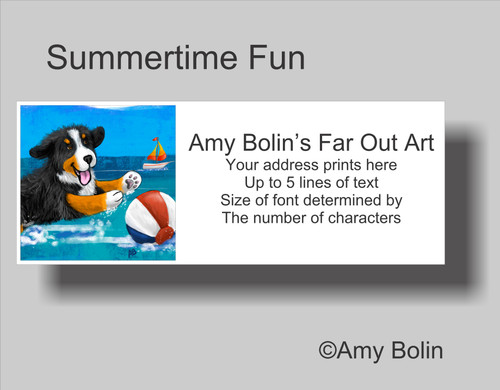 "Summertime Fun" Bernese Mountain Dog Address Labels
