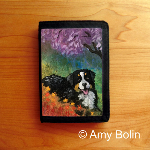 "Tranquil Garden" Bernese Mountain Dog Trifold Wallet