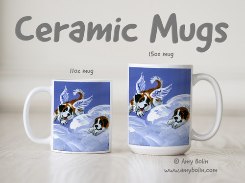 "Heavenly Hide & Seek" Saint Bernard Ceramic Mug 11oz or 15oz