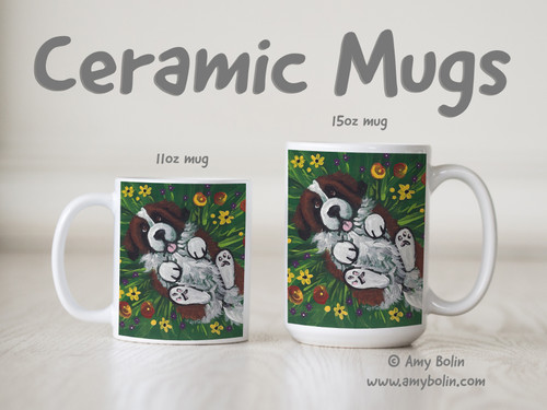 "Spring Fever" Saint Bernard Ceramic Mug 11oz or 15oz