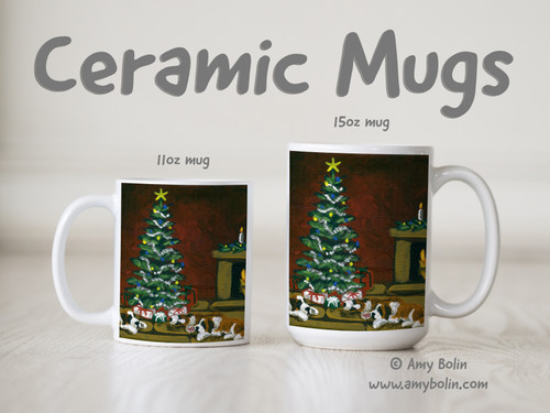 "Waiting For Santa" Saint Bernard Ceramic Mug 11oz or 15oz