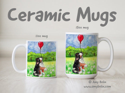 "Fly Away" Bernese Mountain Dog Ceramic Mug 11oz or 15oz