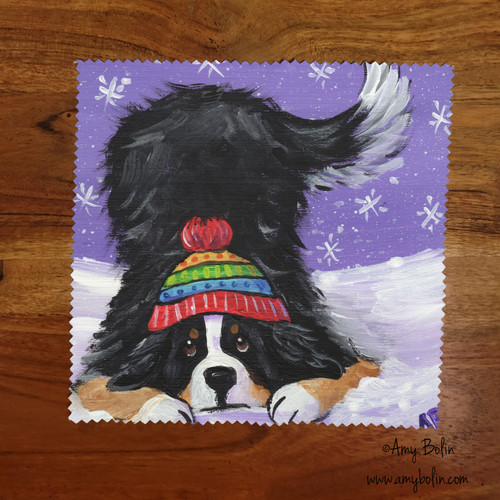 "Playful Pup" Bernese Mountain Dog Lens Cleaning Cloth