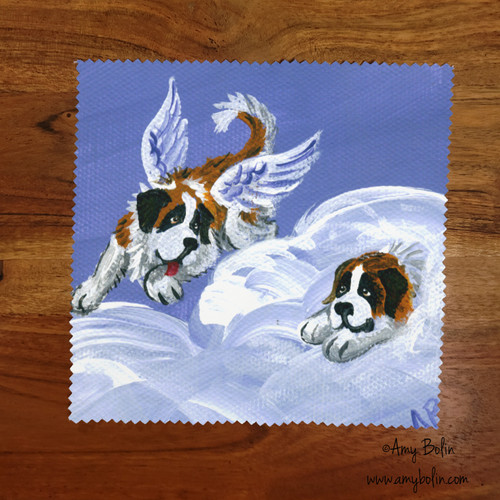 "Heavenly Hide & Seek" Saint Bernard Lens Cleaning Cloth