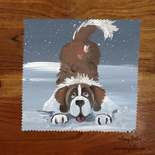 "Let's Play" Saint Bernard Lens Cleaning Cloth