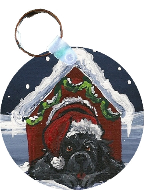 "Believe" Black Newfoundland Keychain