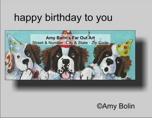 "Birthday: Happy Birthday To You" Saint Bernard Address Labels