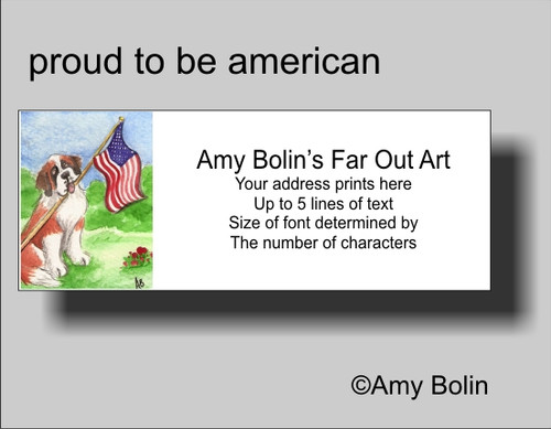 "Proud To Be American" Saint Bernard Address Labels