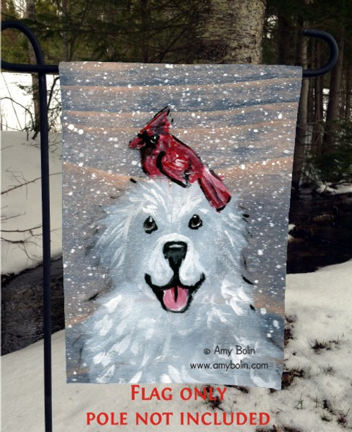 "Winter Buddies" Great Pyrenees Garden Flag